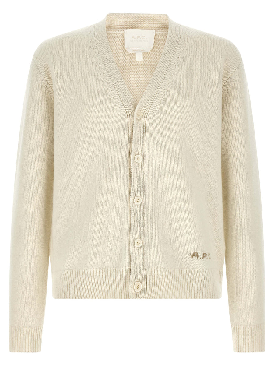 A.P.C. Weiße Wollstrickjacke