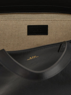 A.P.C. Schwarze Tote Bag aus Rindsleder