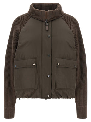 Brunello Cucinelli Braune Baumwolljacke in voller Länge