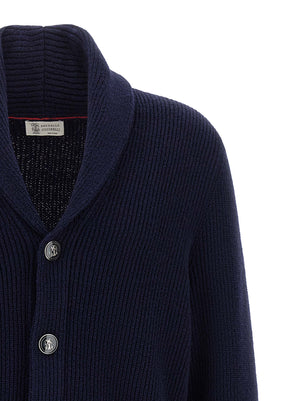 Brunello Cucinelli Blauer Baumwollcardigan