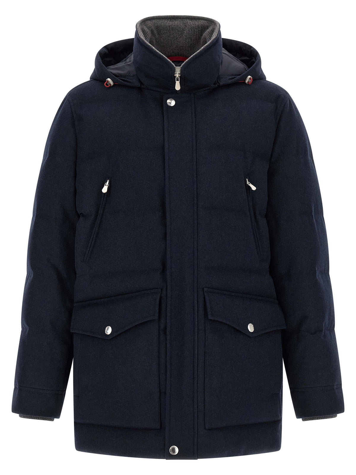 Brunello Cucinelli Blauer Wollparka