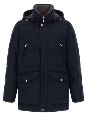 Brunello Cucinelli Blauer Wollparka