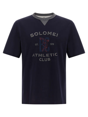 Brunello Cucinelli Blaues Baumwoll-T-Shirt