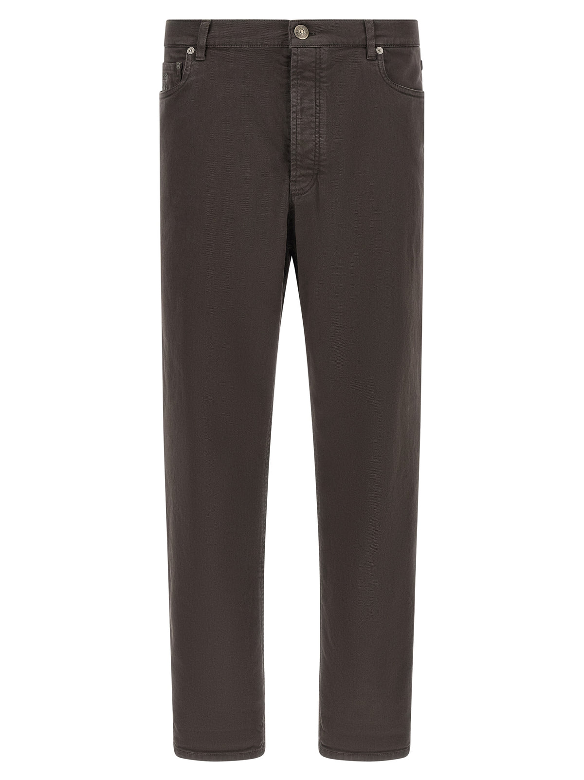 Brunello Cucinelli Braune Baumwolljeans mit geradem Bein