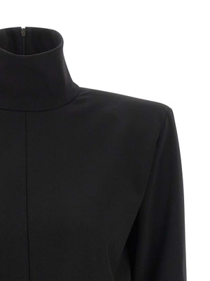 The Attico Schwarzes Viskose-Kurzkleid