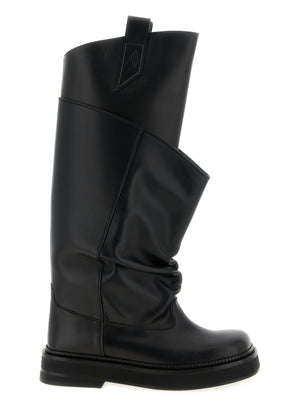 The Attico Schwarzes Kalbsleder Over-the-Knee