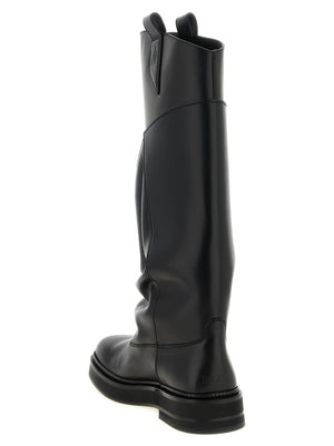 The Attico Schwarzes Kalbsleder Over-the-Knee