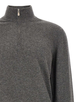 Brunello Cucinelli Grauer Kaschmir-Strickjacke
