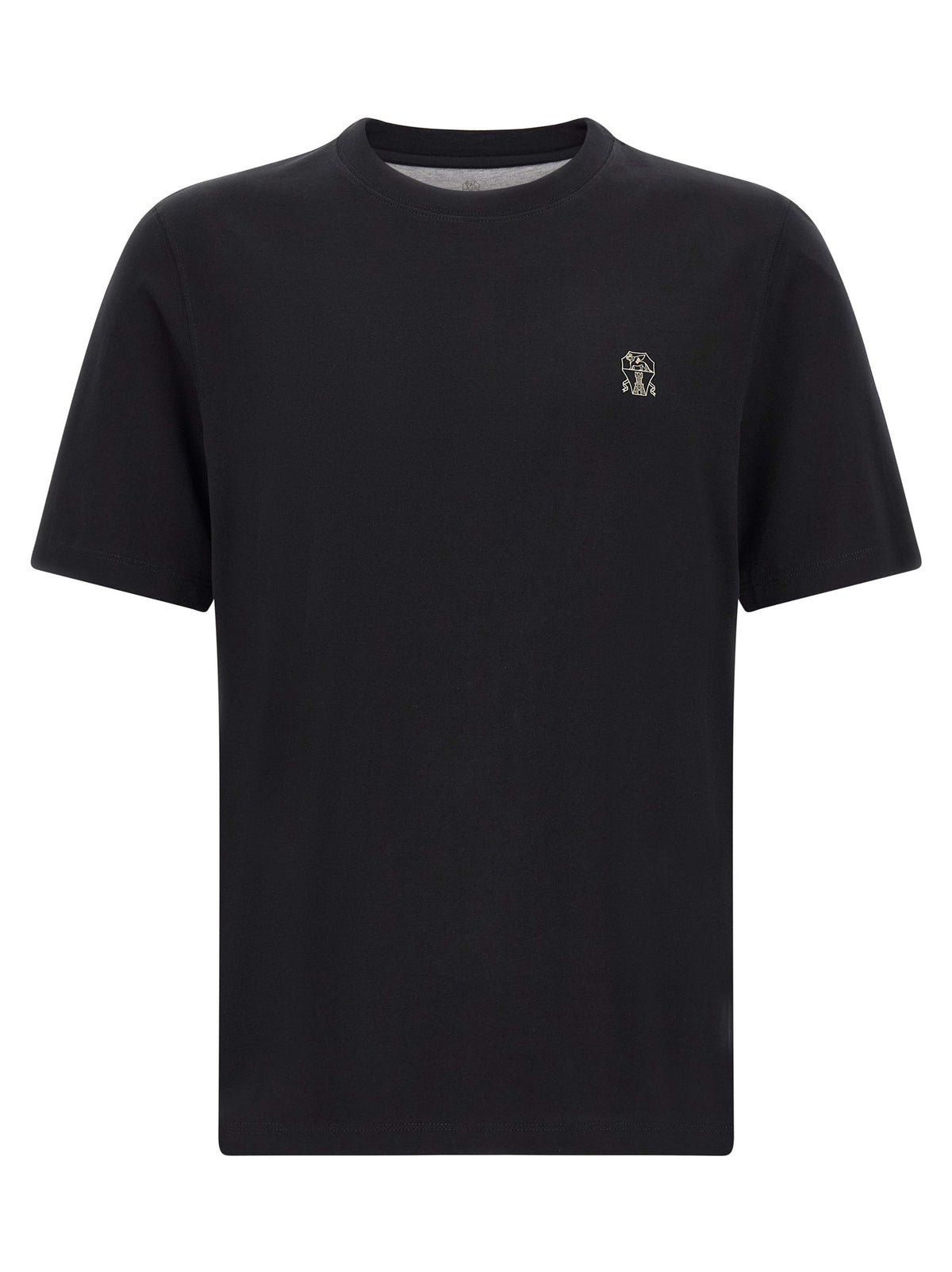Brunello Cucinelli Schwarzes Baumwoll-T-Shirt