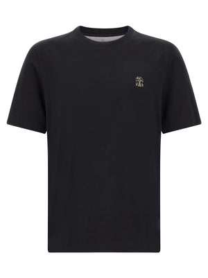 Brunello Cucinelli Schwarzes Baumwoll-T-Shirt