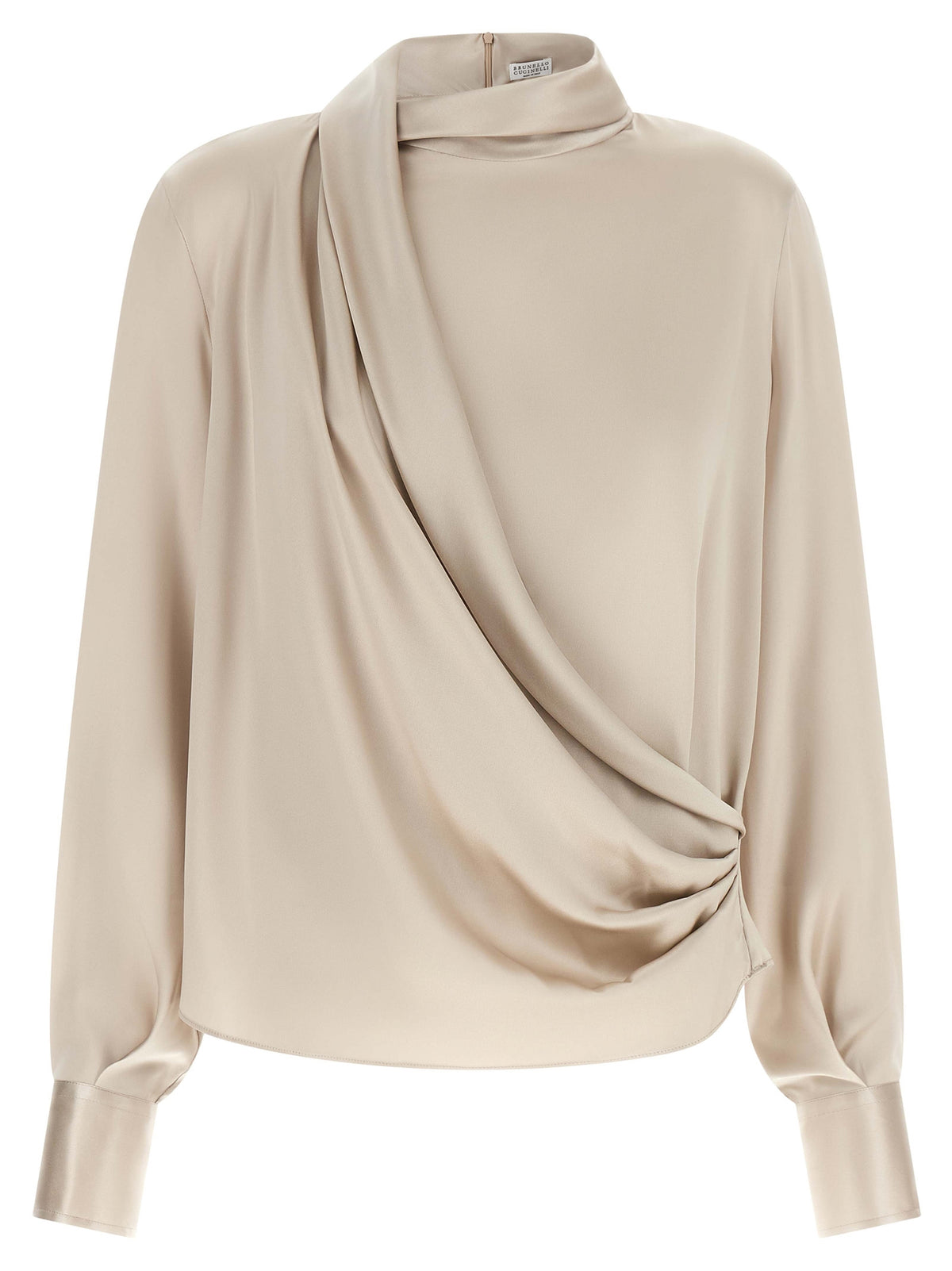 Brunello Cucinelli Beige Seidenbluse