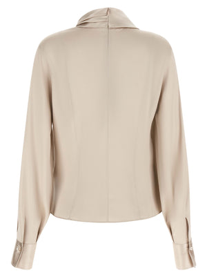 Brunello Cucinelli Beige Seidenbluse