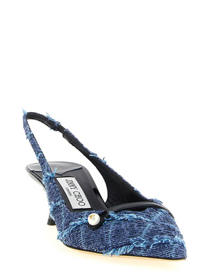Jimmy Choo Mehrfarbige Tencel Pumps mit mittlerem Absatz