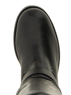 Jimmy Choo Schwarze Leder Overknee-Stiefel