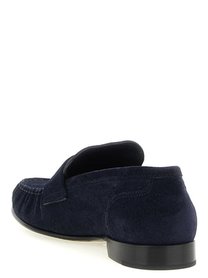 Jimmy Choo Blaue Loafer aus Leder zum Hineinschlüpfen