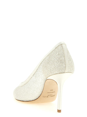 Jimmy Choo Weiße Tencel-Pumps mit hohem Absatz