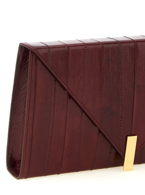 Giuseppe Zanotti Bordeaux Leder Clutch Bag