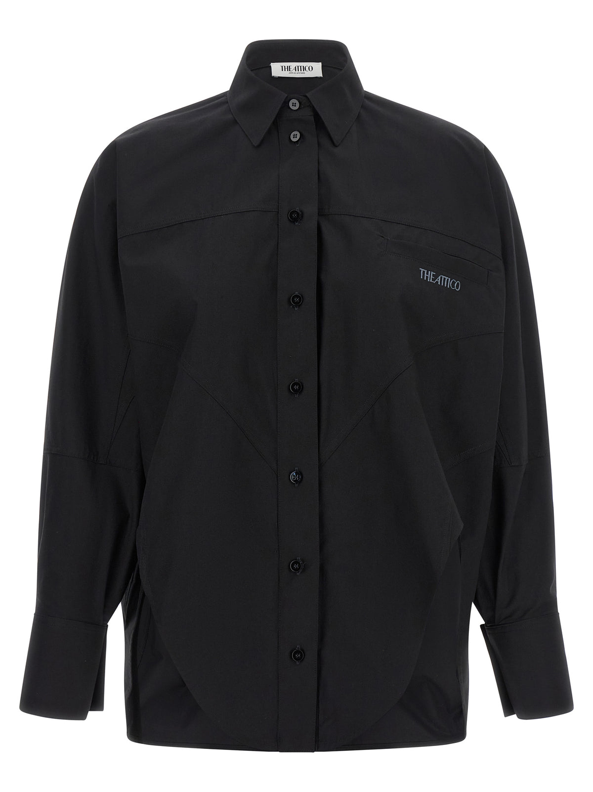 The Attico Schwarze Baumwollbluse