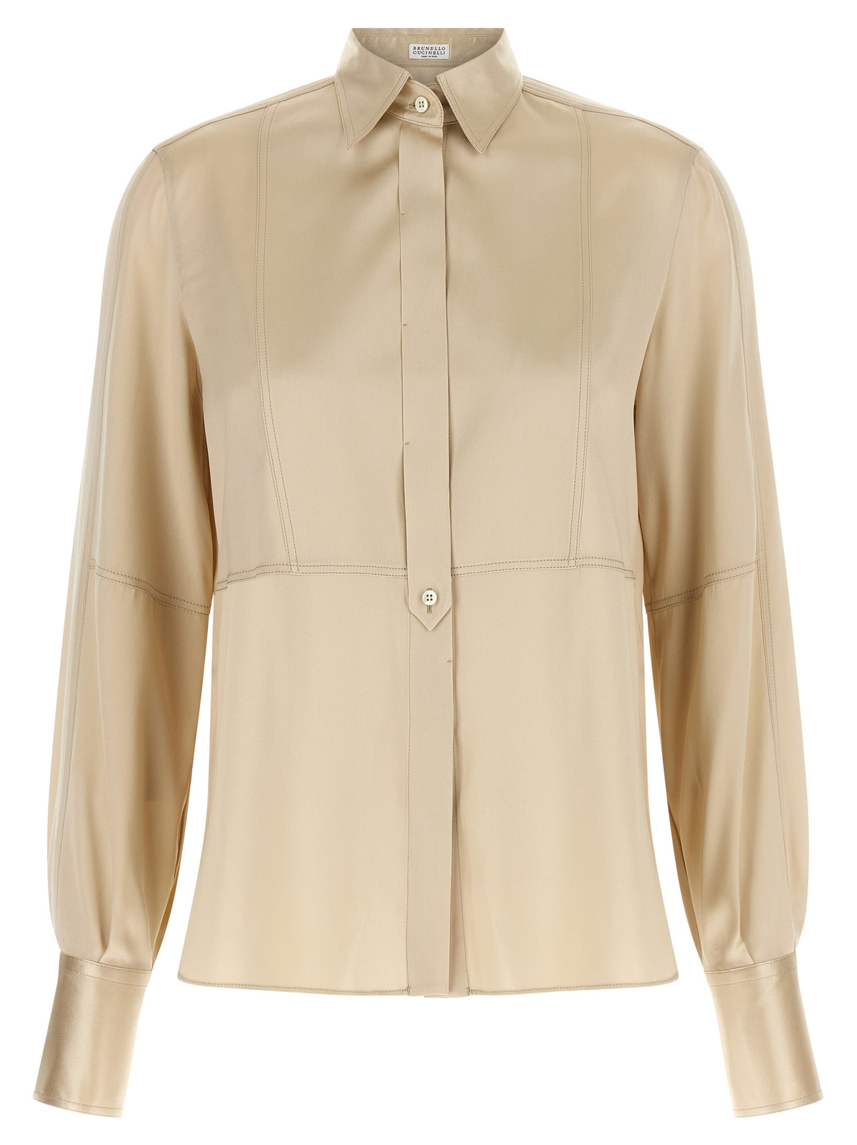 Brunello Cucinelli Beige Seidenbluse