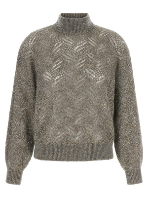 Brunello Cucinelli Grauer Cardigan aus Polyamid