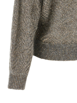 Brunello Cucinelli Grauer Cardigan aus Polyamid