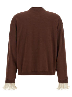 Fabiana Filippi Brauner Cardigan aus reiner Schurwolle