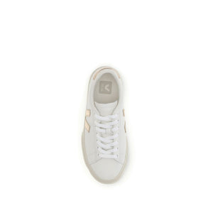 Veja Weiße Low-Top-Sneaker aus Kalbsleder Bos Taurus