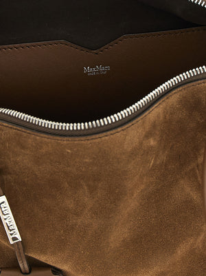 Max Mara Braunes Kalbsleder Damen Crossbody Tasche