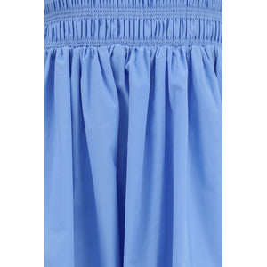 Ganni Blaues Baumwoll-Freizeitkleid