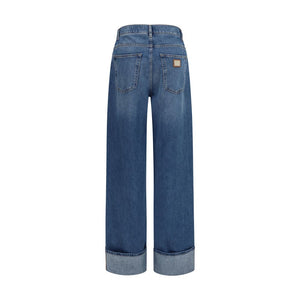 Dolce & Gabbana Blaue Jeans aus Baumwolle im geraden Schnitt