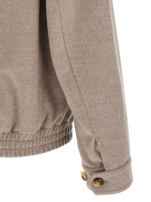 Brunello Cucinelli Beige Virgin Wool Bomber