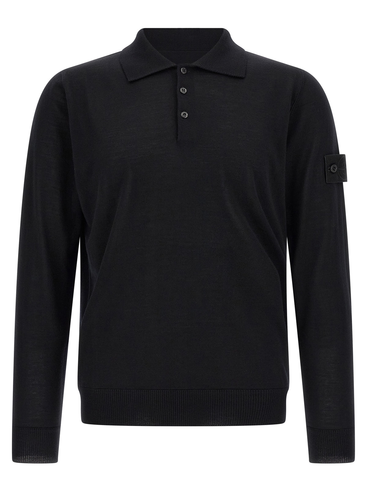 Stone Island Schwarzer Cardigan aus Schurwolle