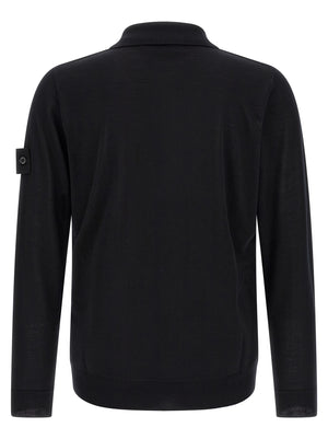 Stone Island Schwarzer Cardigan aus Schurwolle