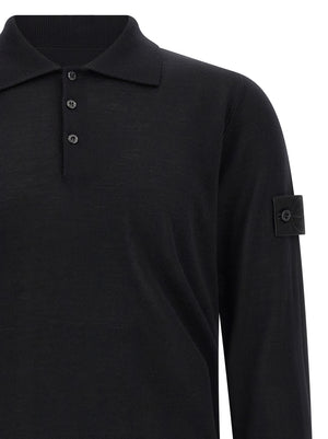 Stone Island Schwarzer Cardigan aus Schurwolle