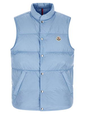 Blue Polyamide Sleeveless Jacket