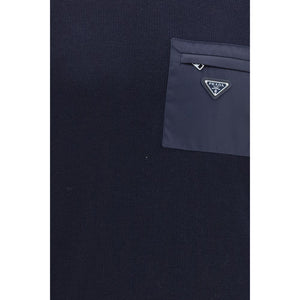 Prada Blauer Wollpullover Oves Aries