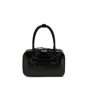 Marni Schwarze Kalbsleder Bos Taurus Handtasche