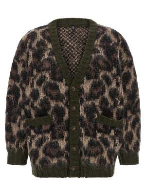 R13 Brauner Nylon-Strickjacke