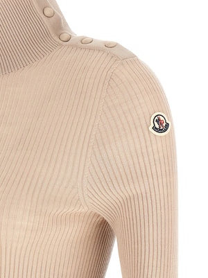 Beige Virgin Wool Cardigan