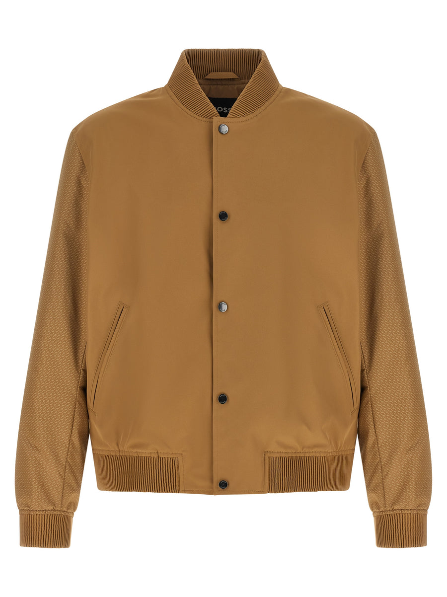 Beige Polyester Bomber