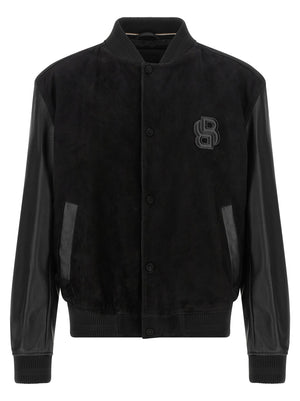 Black Polyester Bomber