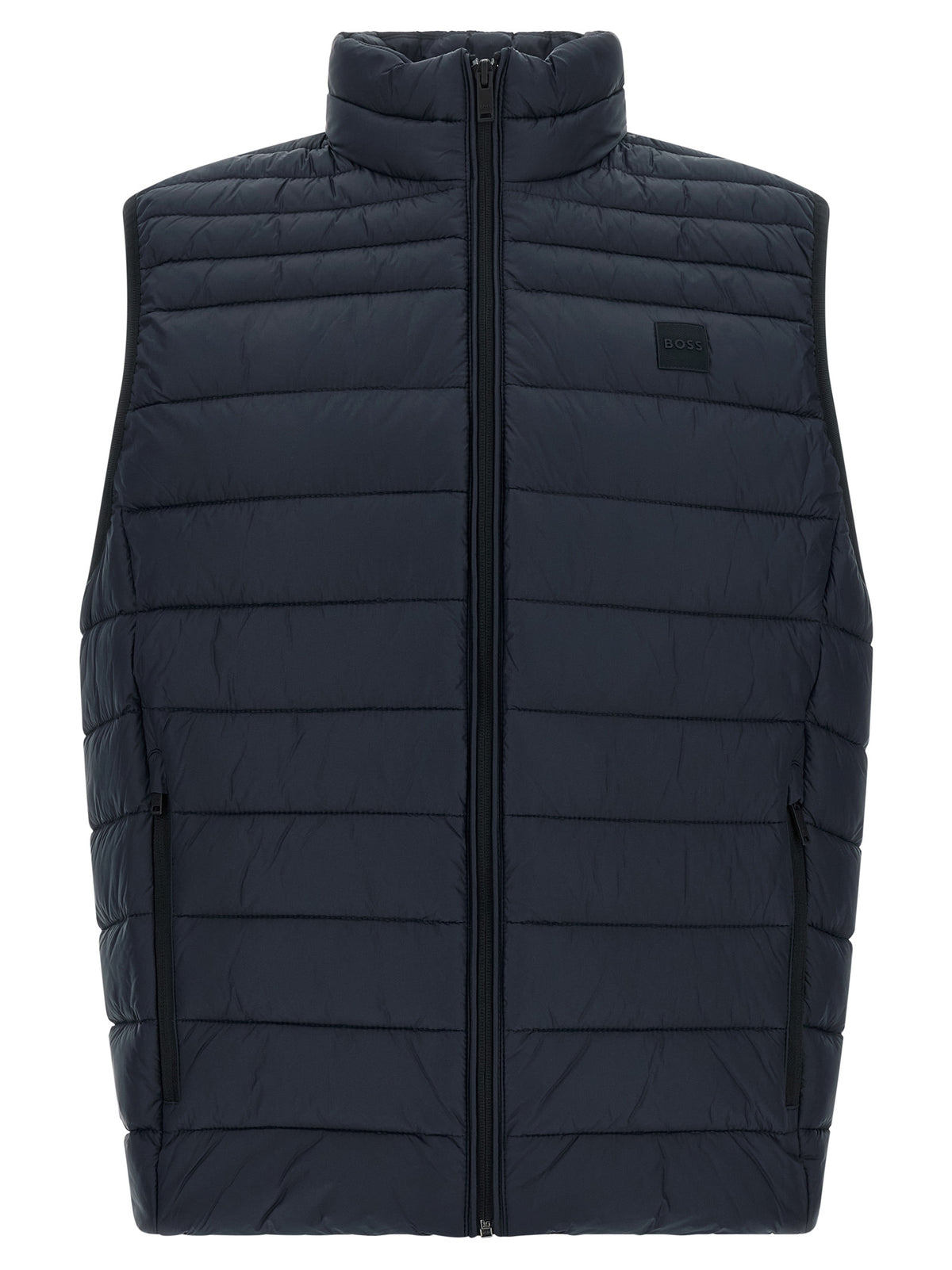 Hugo Boss Dunkelblaue ärmellose Jacke aus recyceltem Polyamid