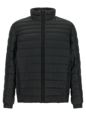 Hugo Boss Schwarze Jacke aus recyceltem Polyamid in voller Länge