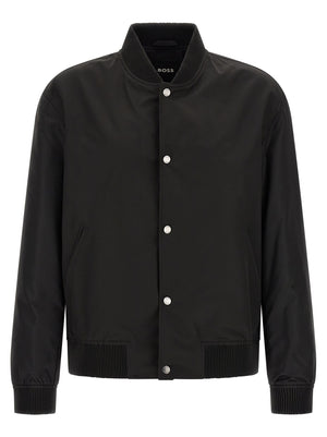 Black Polyester Bomber