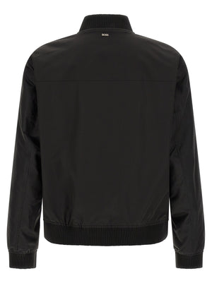 Black Polyester Bomber
