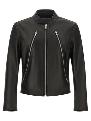 Maison Margiela Schwarze Lammlederjacke