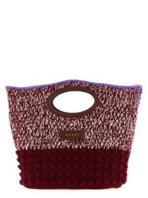 Marni Bordeaux Wollhandtasche