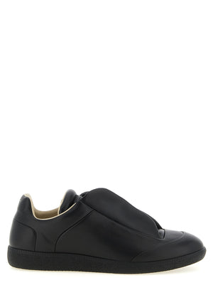 Maison Margiela Schwarze Kalbsleder Low-Top-Sneaker