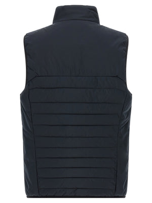 Blue Polyester Sleeveless Jacket