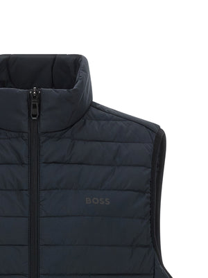 Blue Polyester Sleeveless Jacket